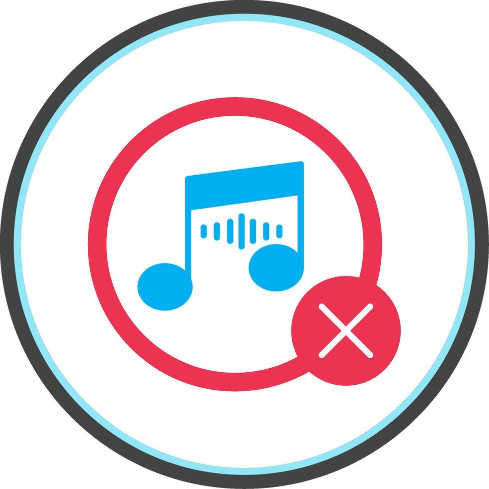 No Music Flat Circle Icon vector