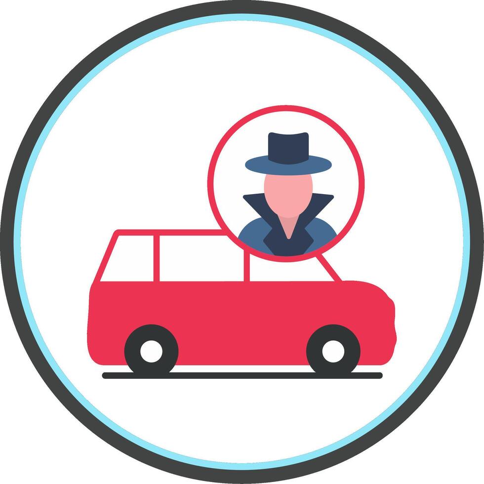 Thief Van Flat Circle Icon vector