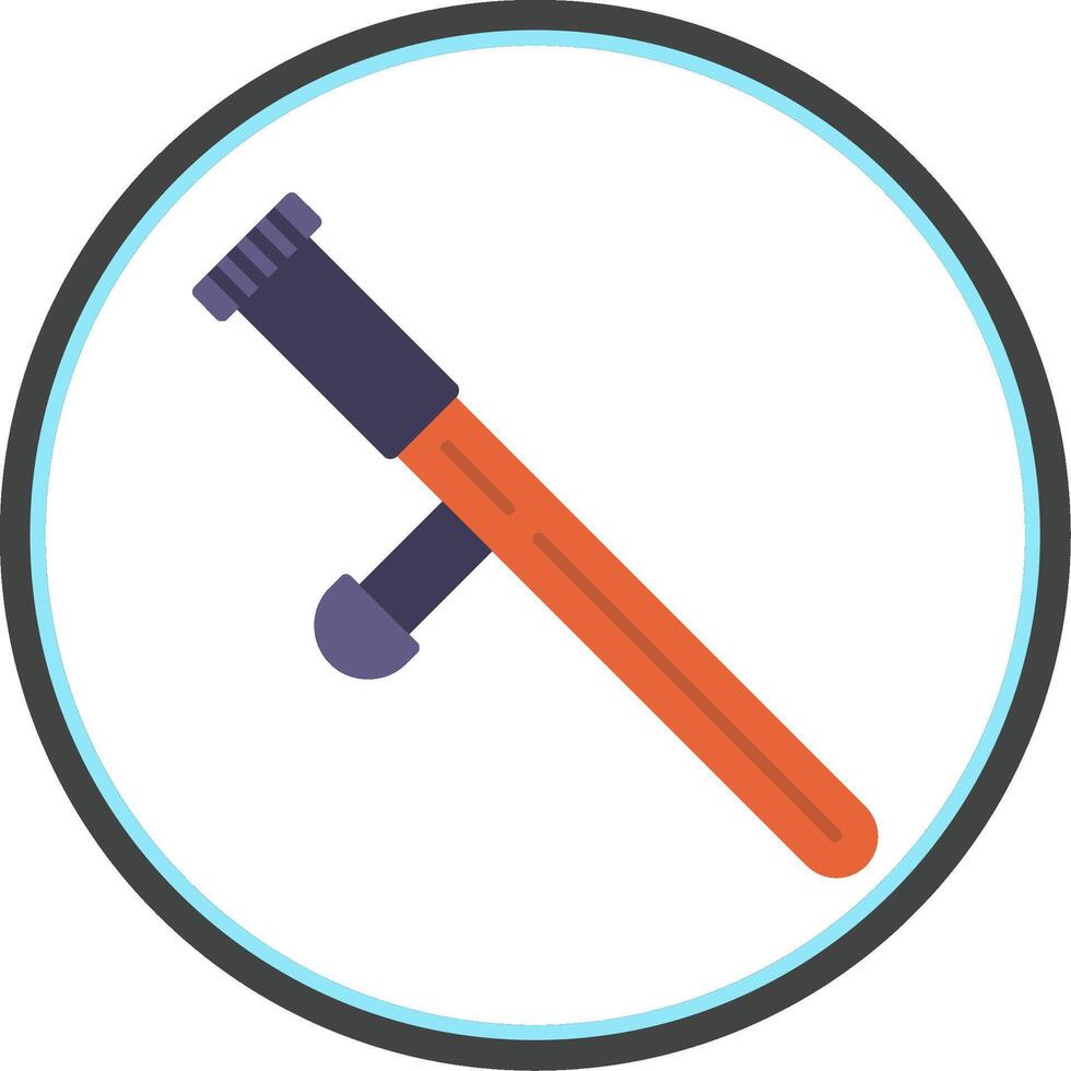 Police Stick Flat Circle Icon vector