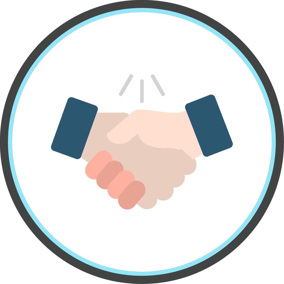 Handshake Flat Circle Icon vector
