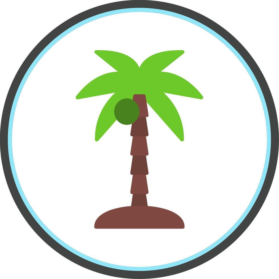 Coconut Tree Flat Circle Icon vector