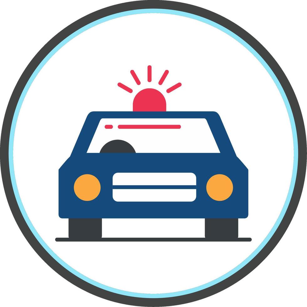 Car Siren Flat Circle Icon vector