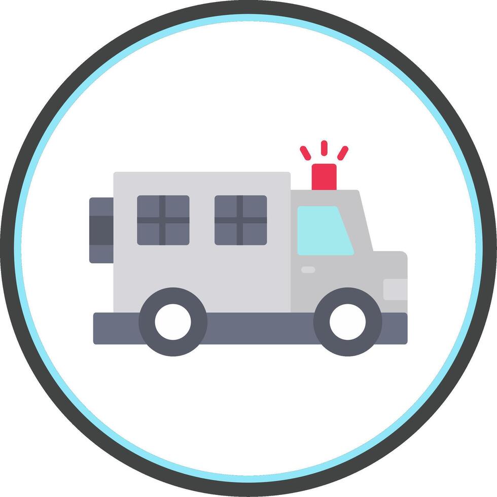 Police Van Flat Circle Icon vector