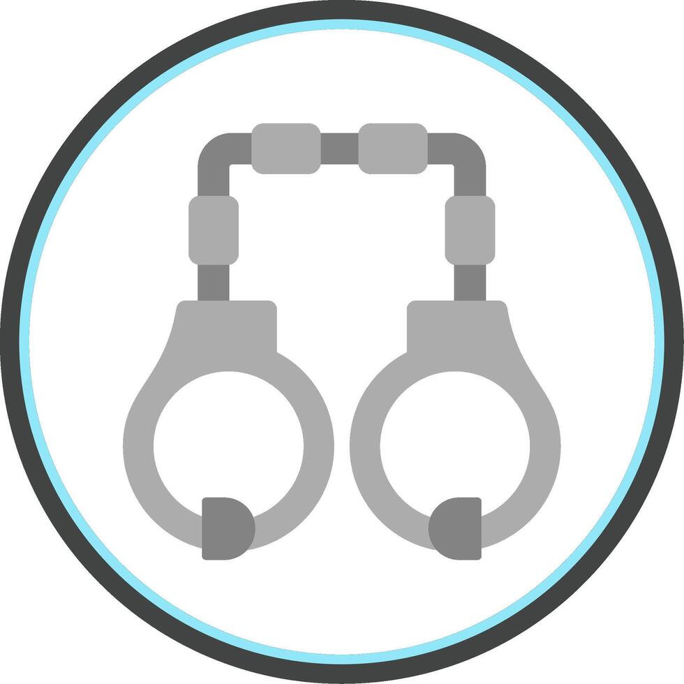 Handcuffs Flat Circle Icon vector