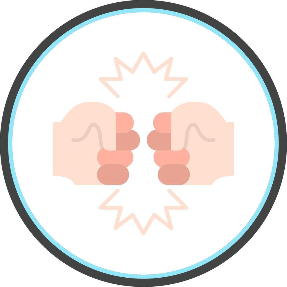 Fighting Flat Circle Icon vector