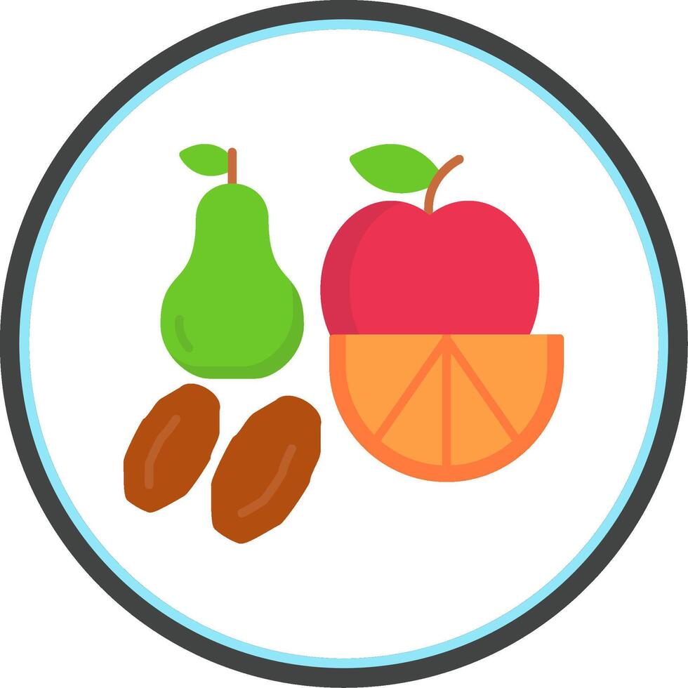Fruta plano circulo icono vector