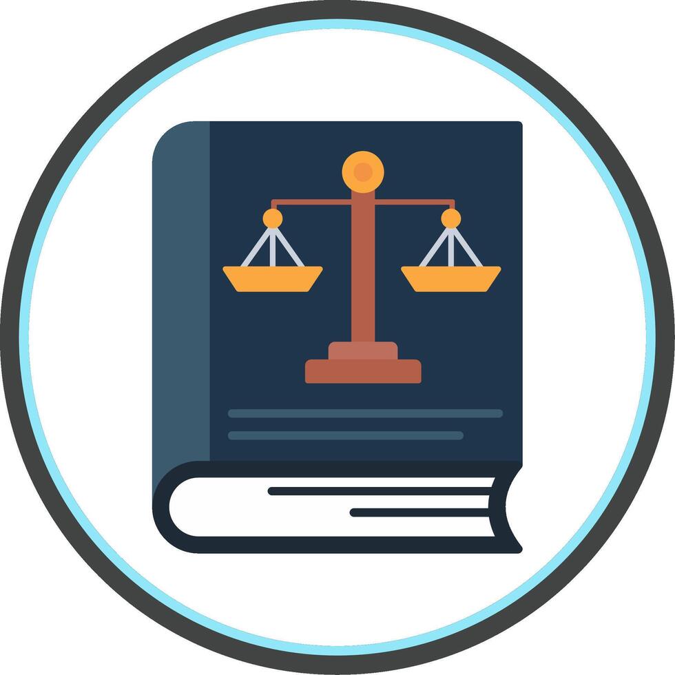 Law Book Flat Circle Icon vector