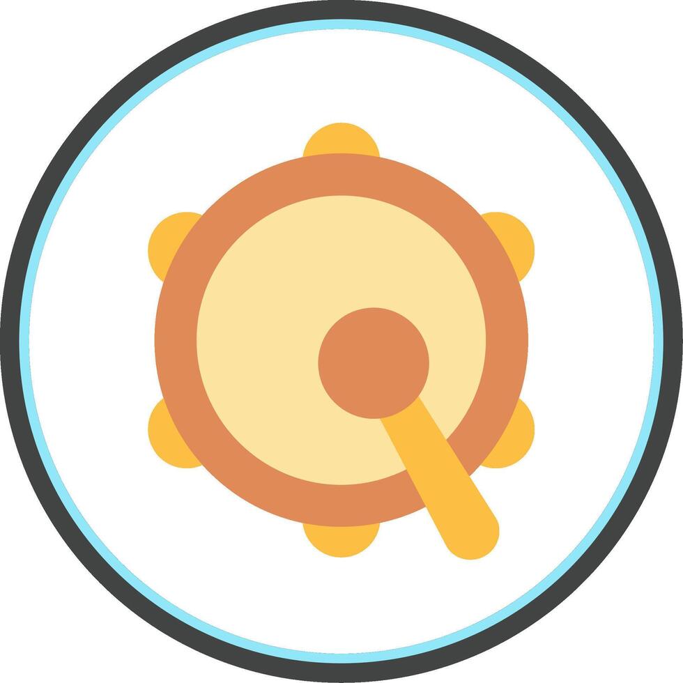 Tambourine Flat Circle Icon vector