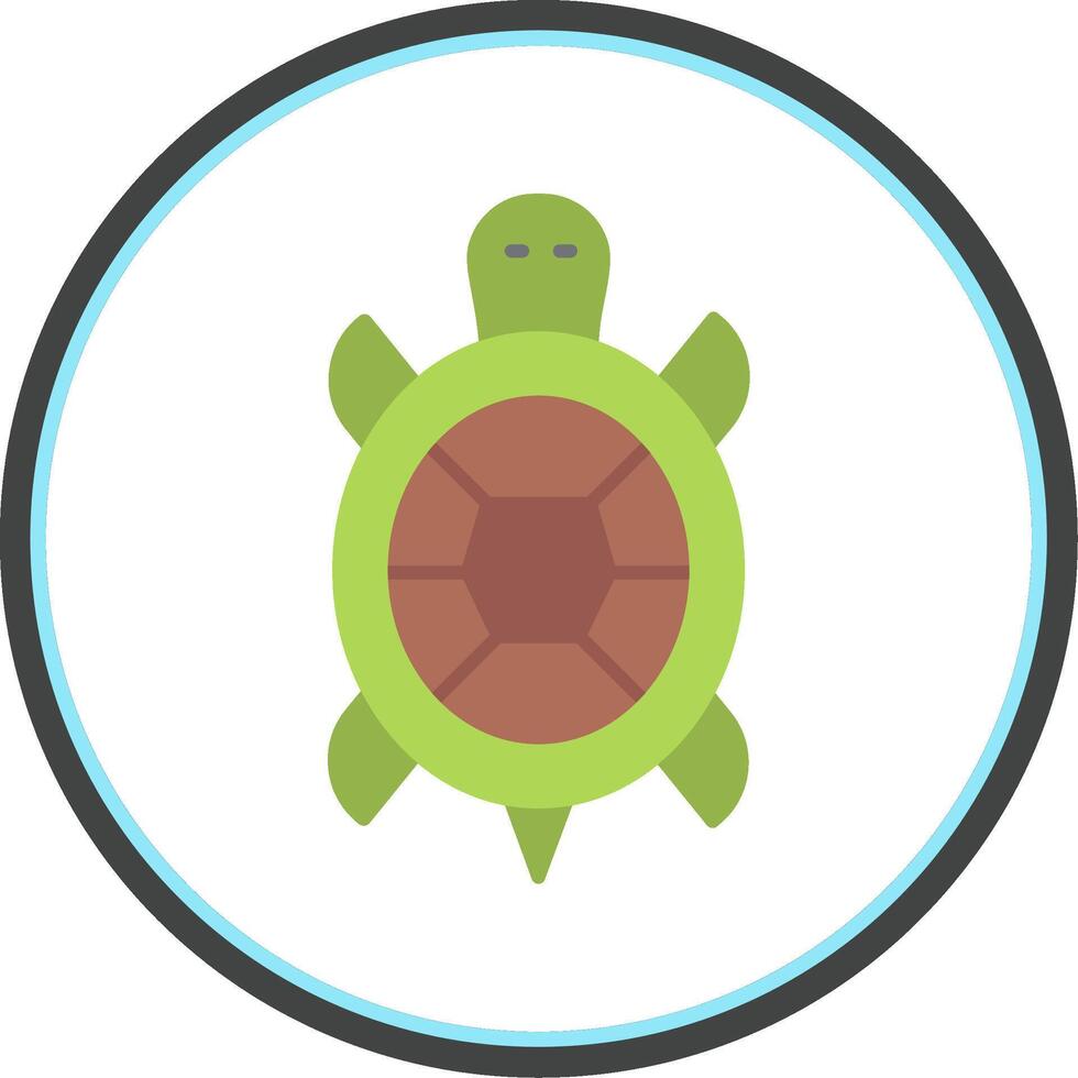 Turtle Flat Circle Icon vector