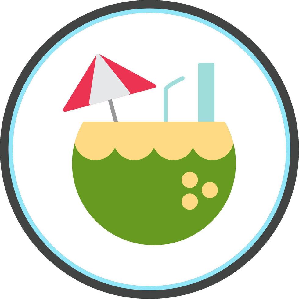 Coconut Flat Circle Icon vector