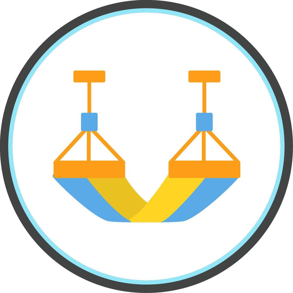 Hammock Flat Circle Icon vector