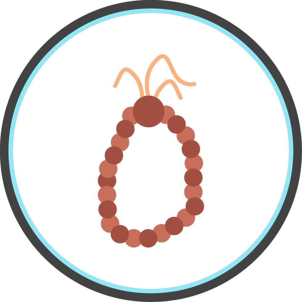 Prayer Beads Flat Circle Icon vector