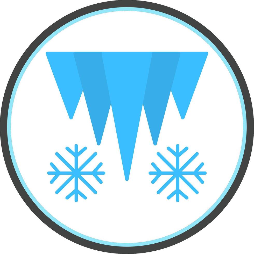 Icicle Flat Circle Icon vector