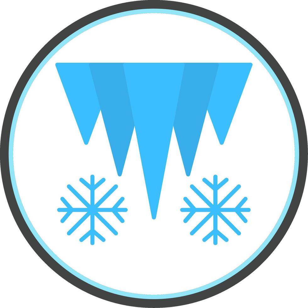 Icicle Flat Circle Icon vector