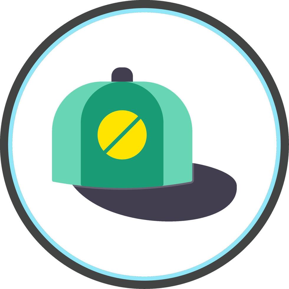 Baseball Cap Flat Circle Icon vector