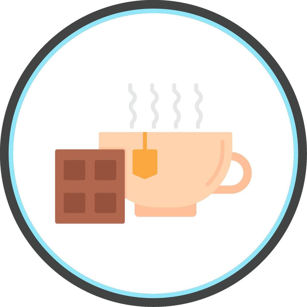 Hot Chocolate Flat Circle Icon vector