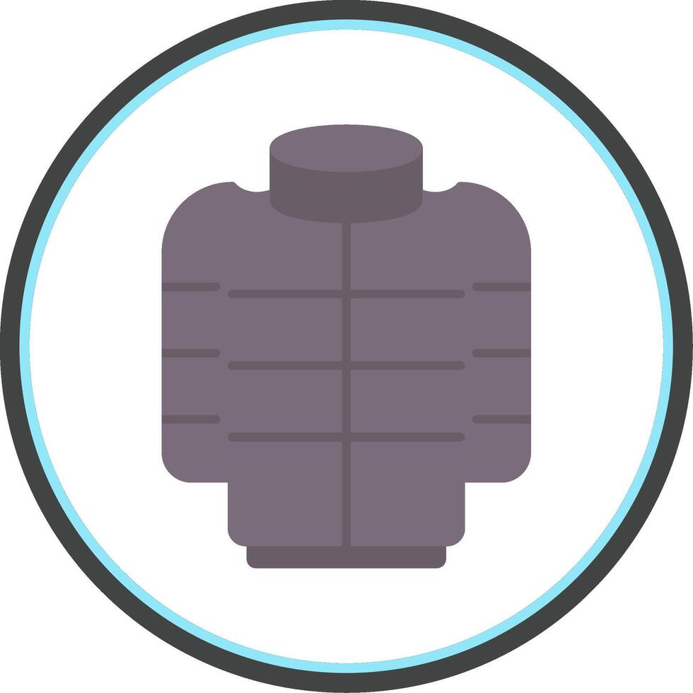 Puffer Coat Flat Circle Icon vector