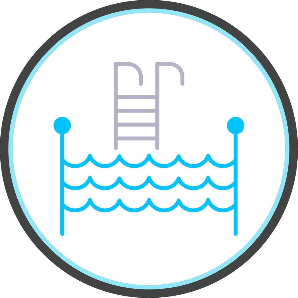 Swimming Pool Flat Circle Icon vector