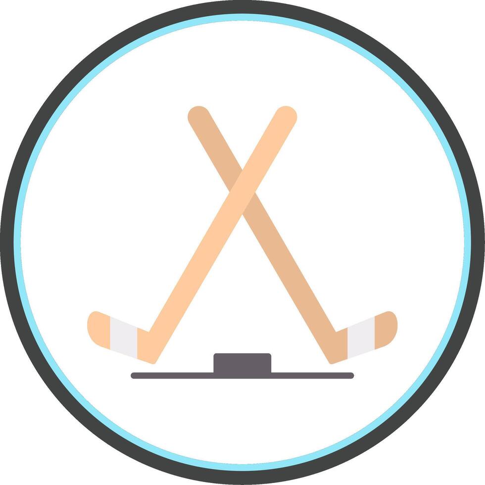 Ice Hockey Flat Circle Icon vector