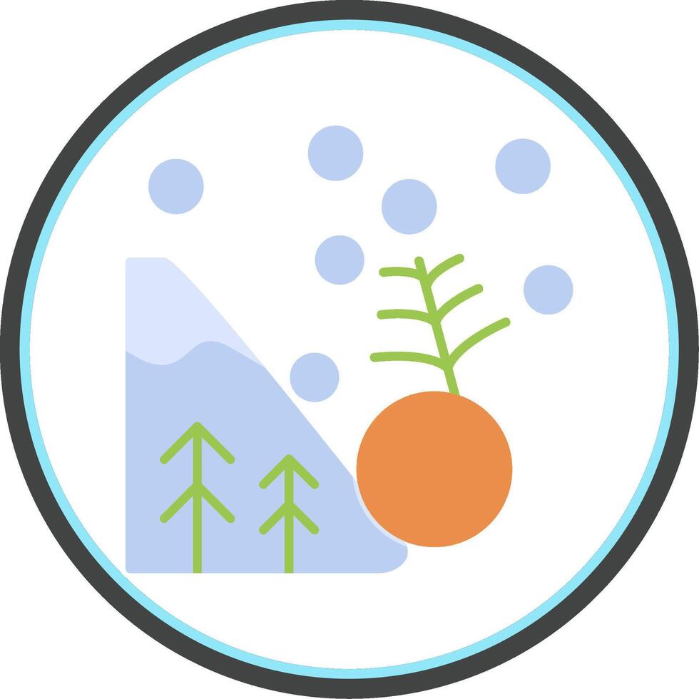 Avalanche Flat Circle Icon vector