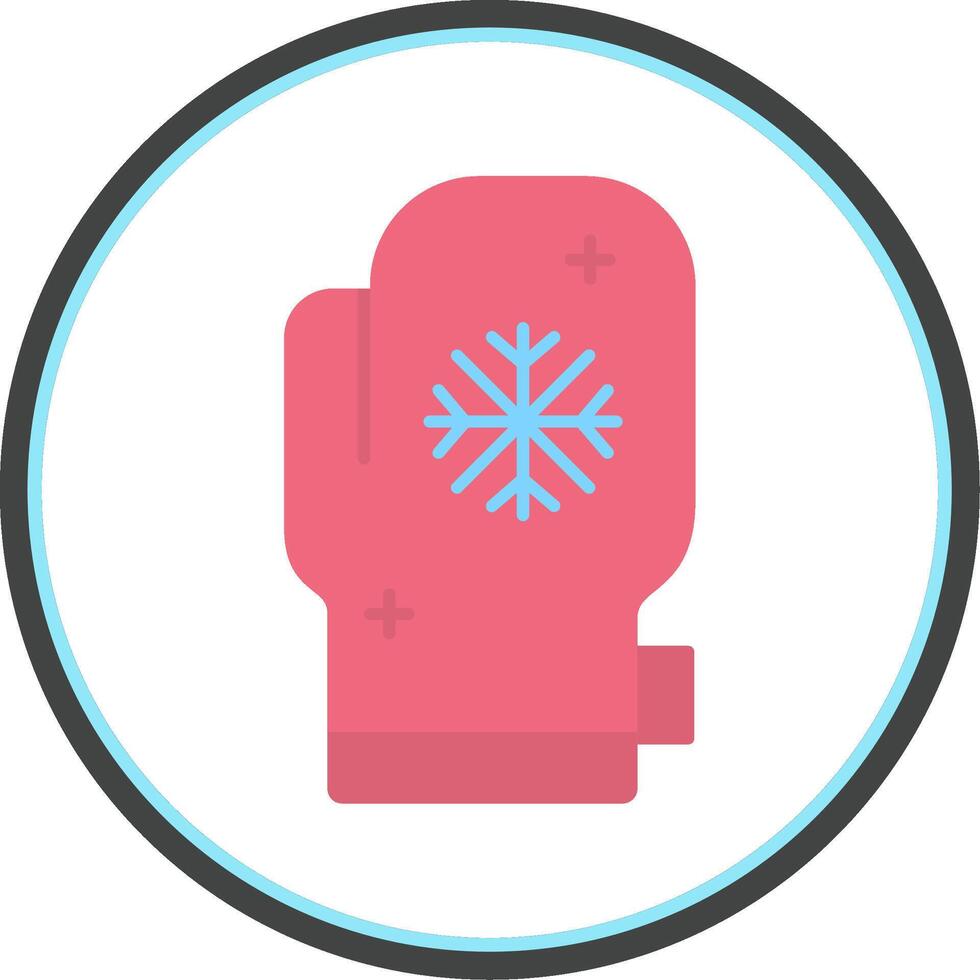 Mitten Flat Circle Icon vector