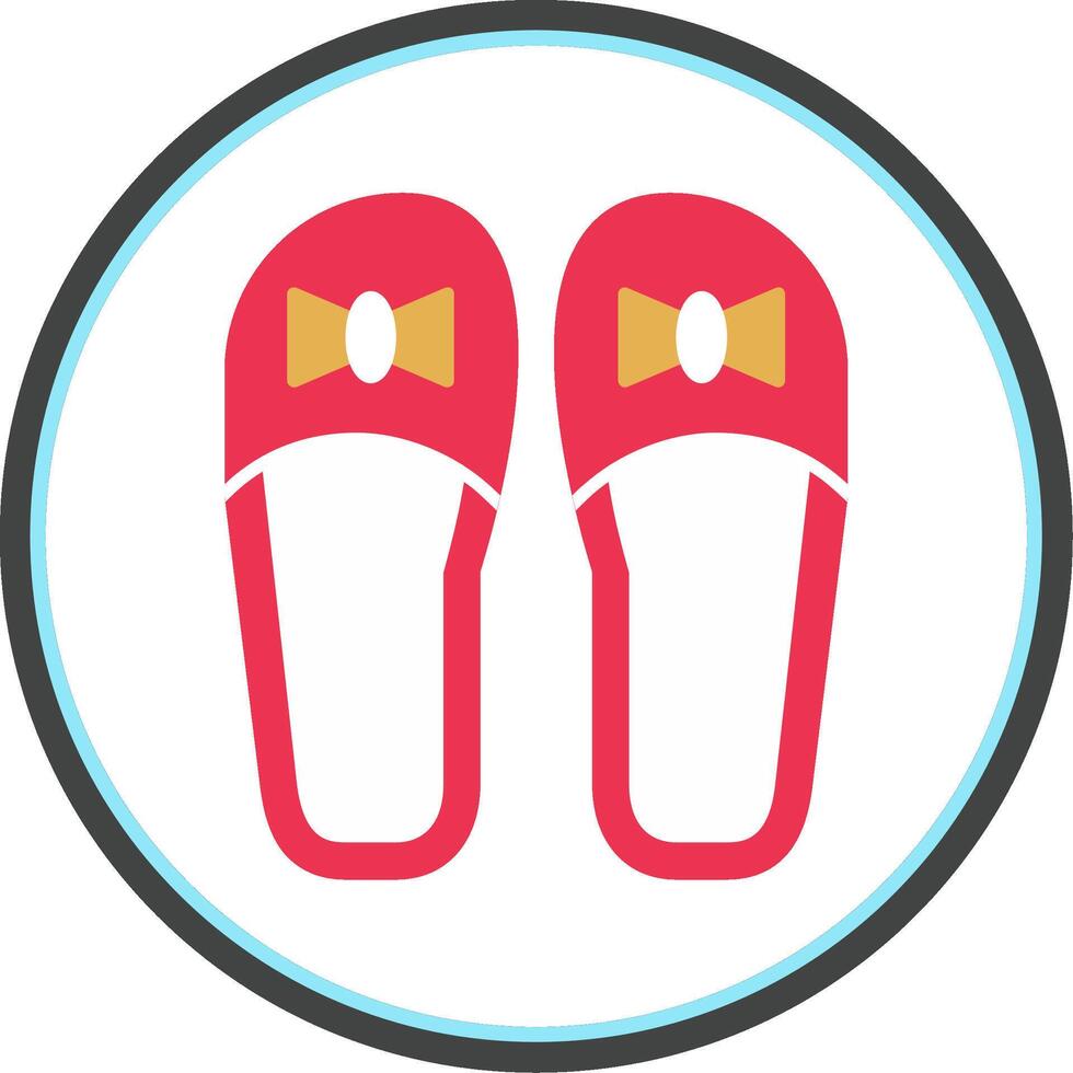 Slippers Flat Circle Icon vector