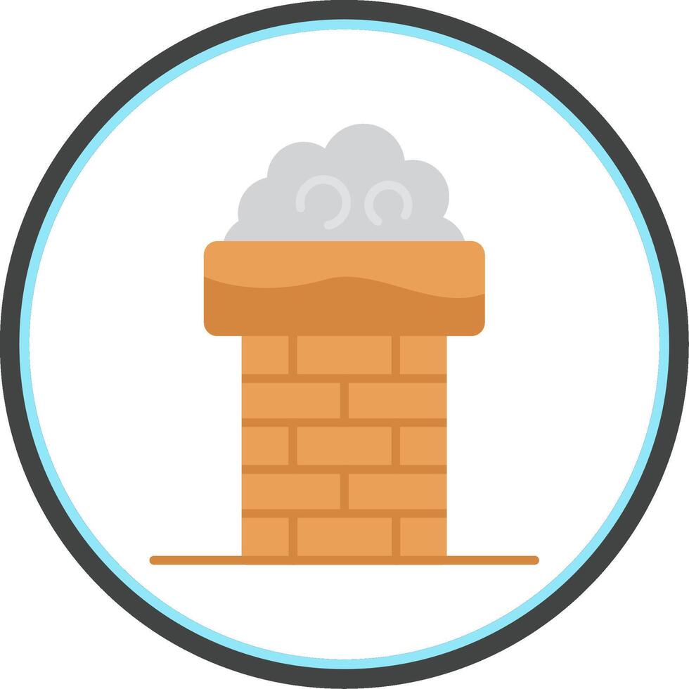 Chimney Top Flat Circle Icon vector