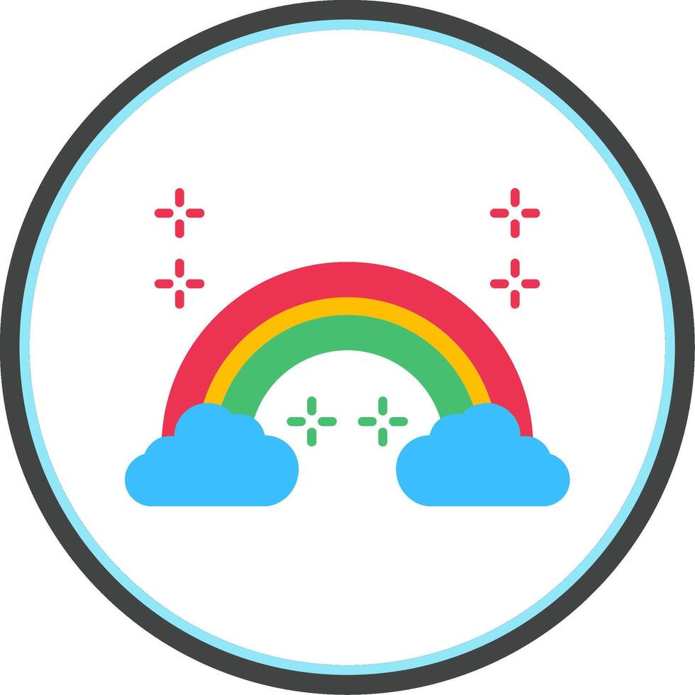Rainbow Flat Circle Icon vector