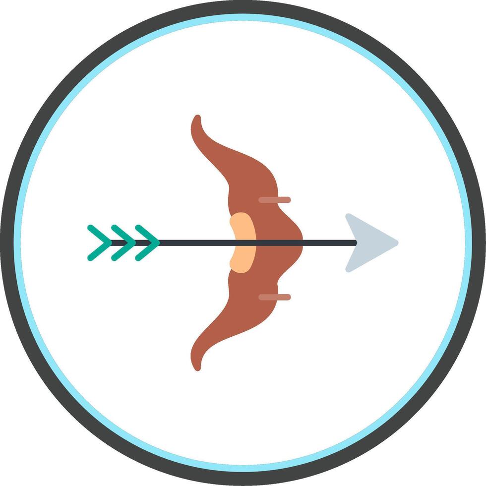 Bow And Arrow Flat Circle Icon vector