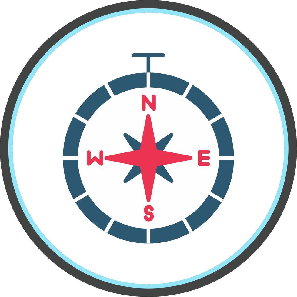 Compass Flat Circle Icon vector