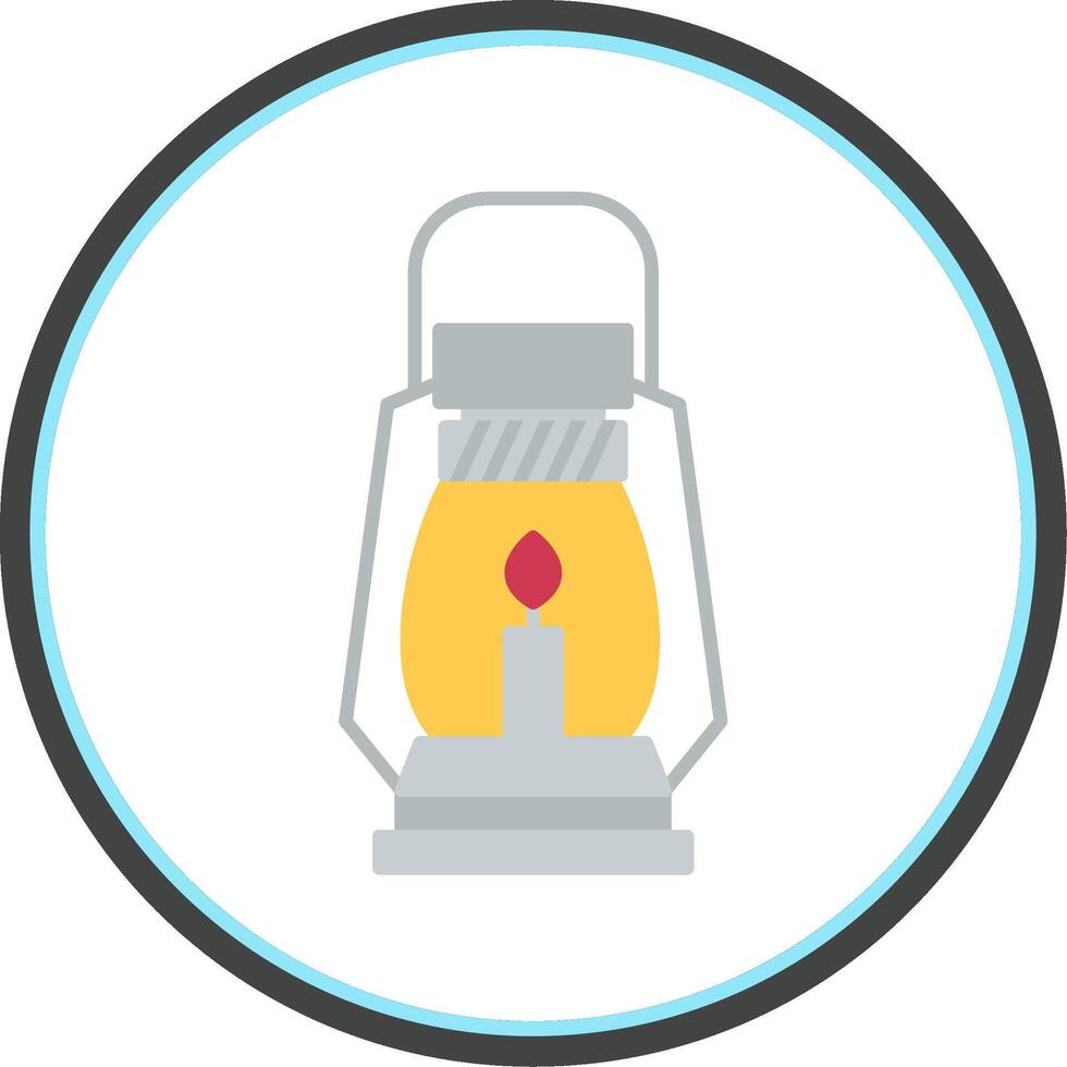 Gas Lamp Flat Circle Icon vector