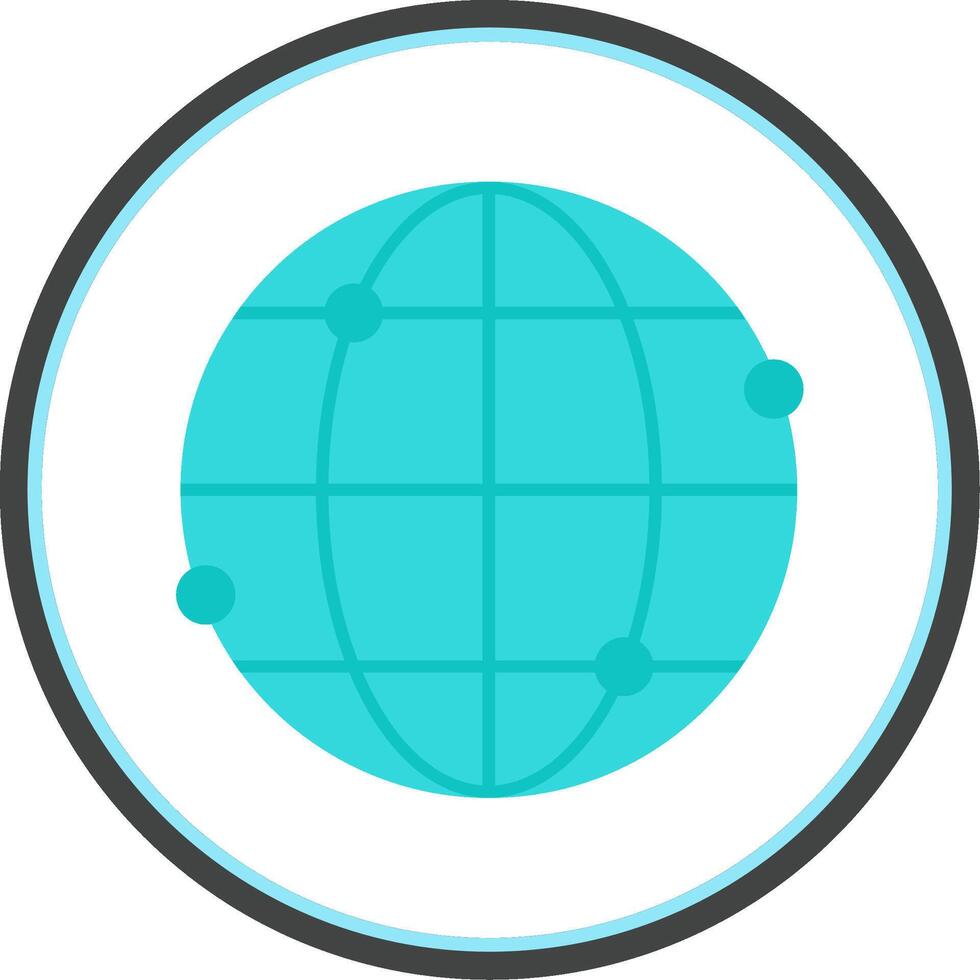 World Flat Circle Icon vector