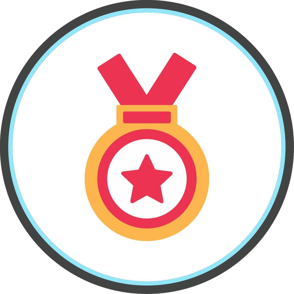 Medal Flat Circle Icon vector