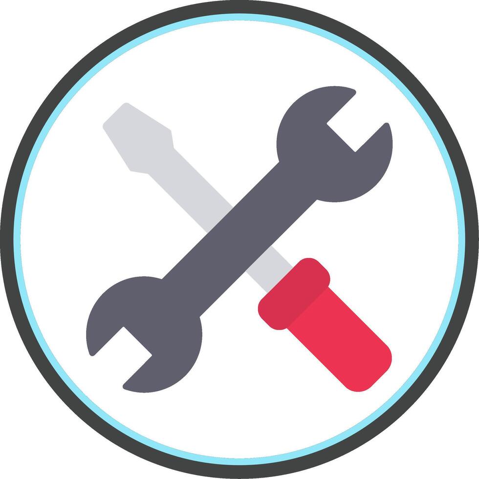 Tools Flat Circle Icon vector