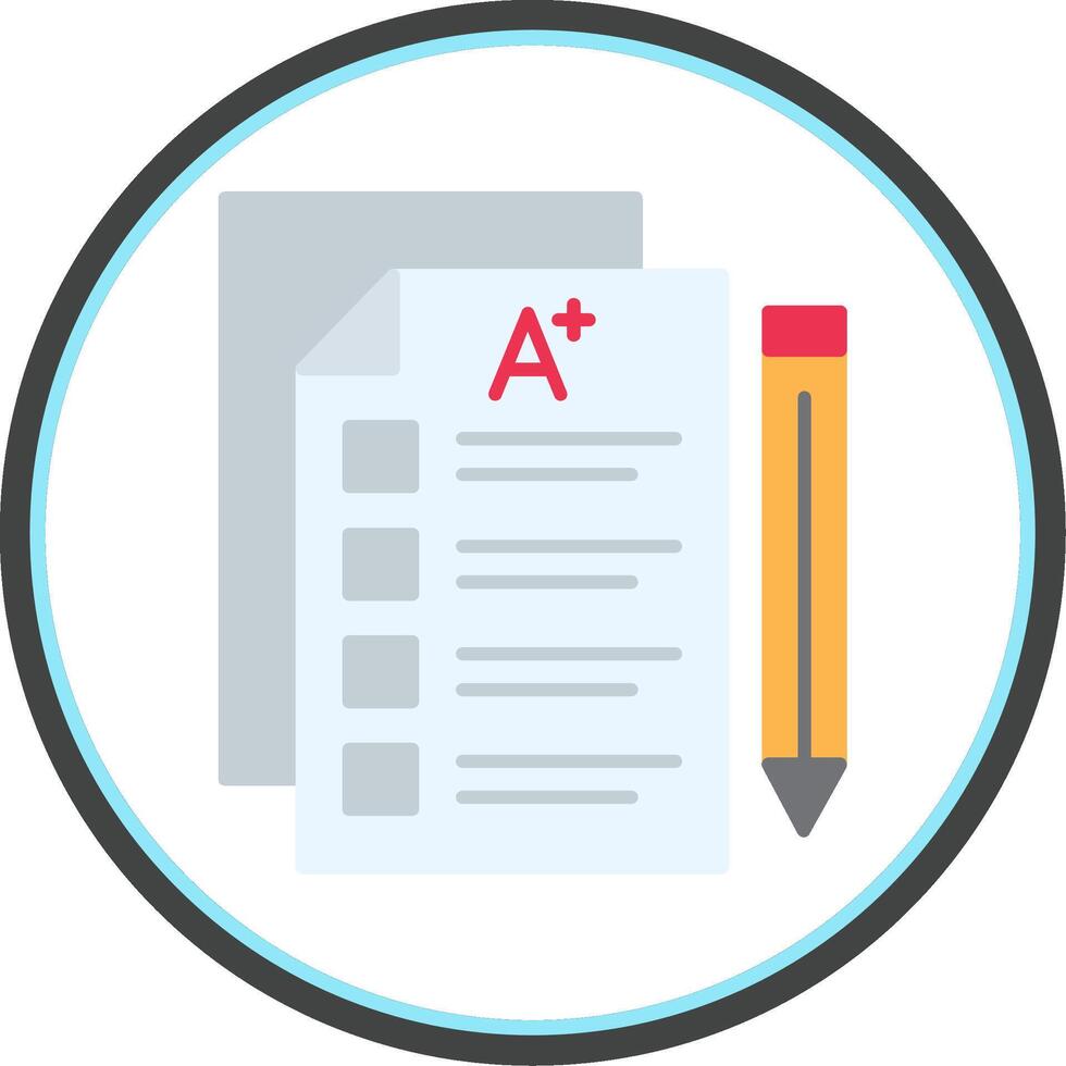 Exam Flat Circle Icon vector