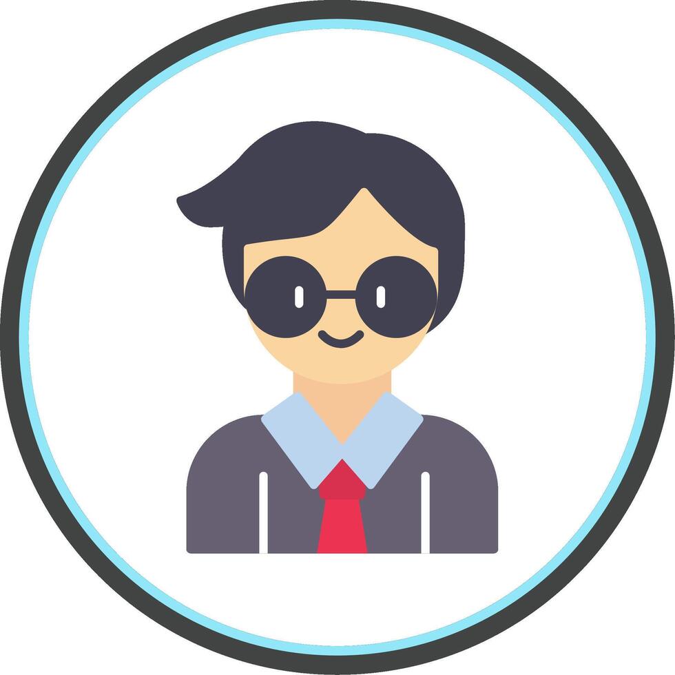 Teacher Flat Circle Icon vector
