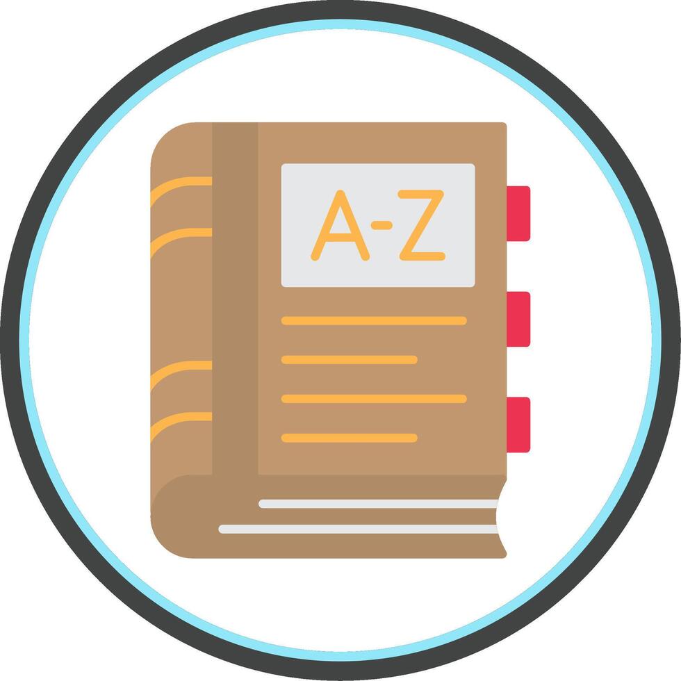Dictionary Flat Circle Icon vector
