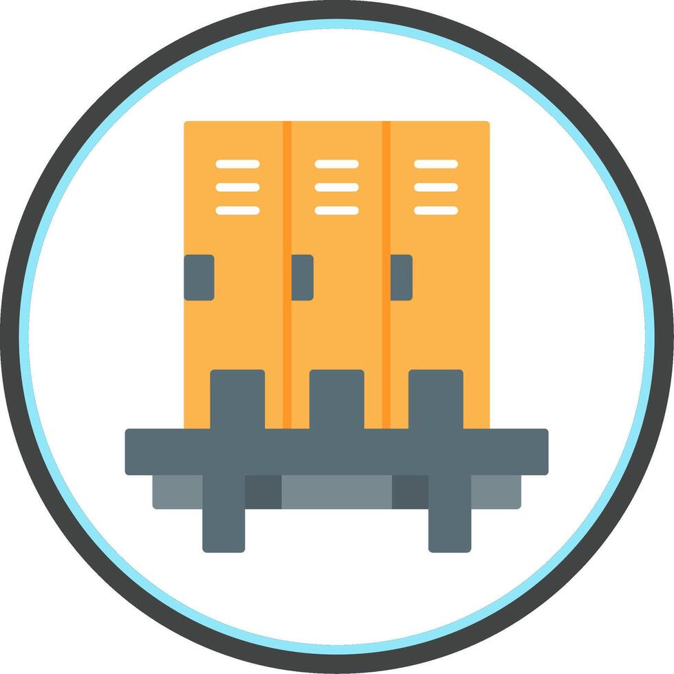 Lockers Flat Circle Icon vector