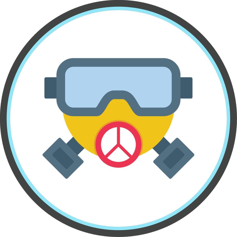 Gas Mask Flat Circle Icon vector