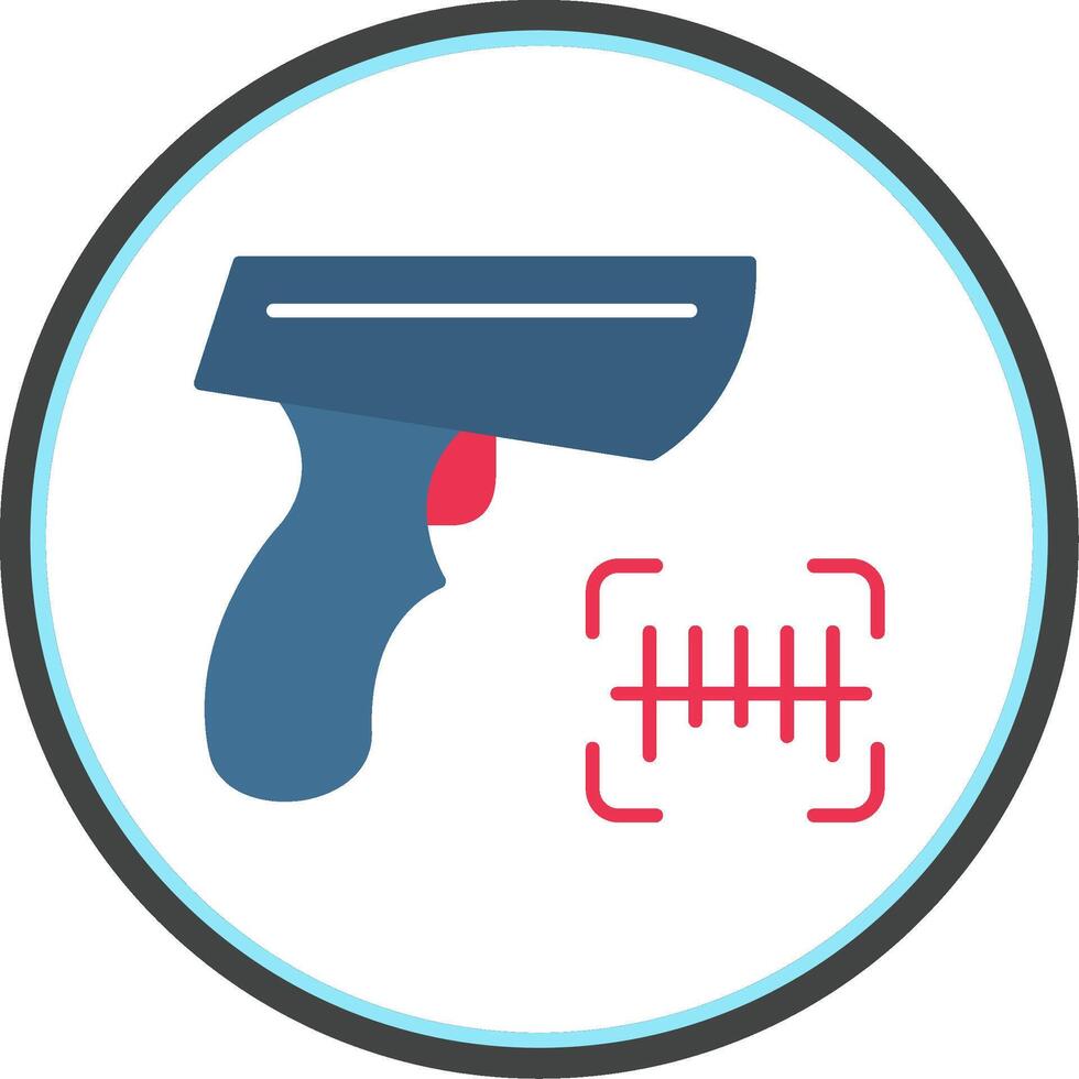 Barcode Scanner Flat Circle Icon vector