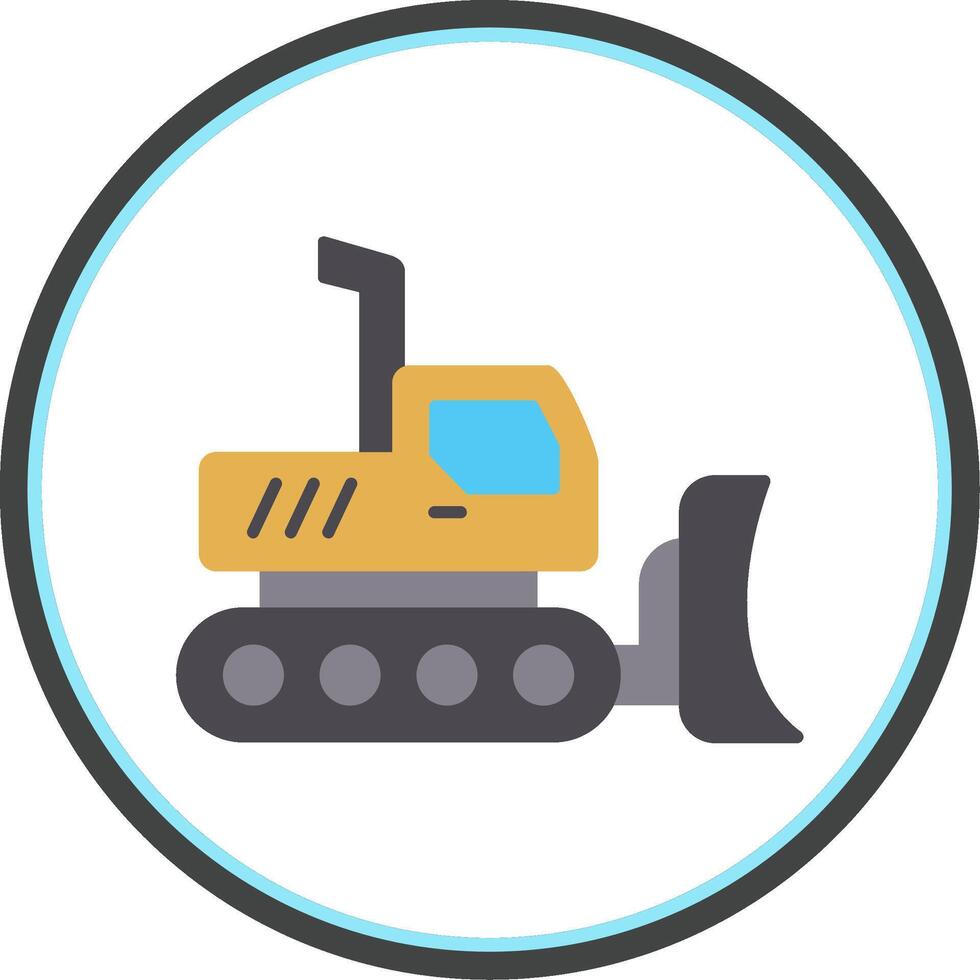 Excavator Flat Circle Icon vector