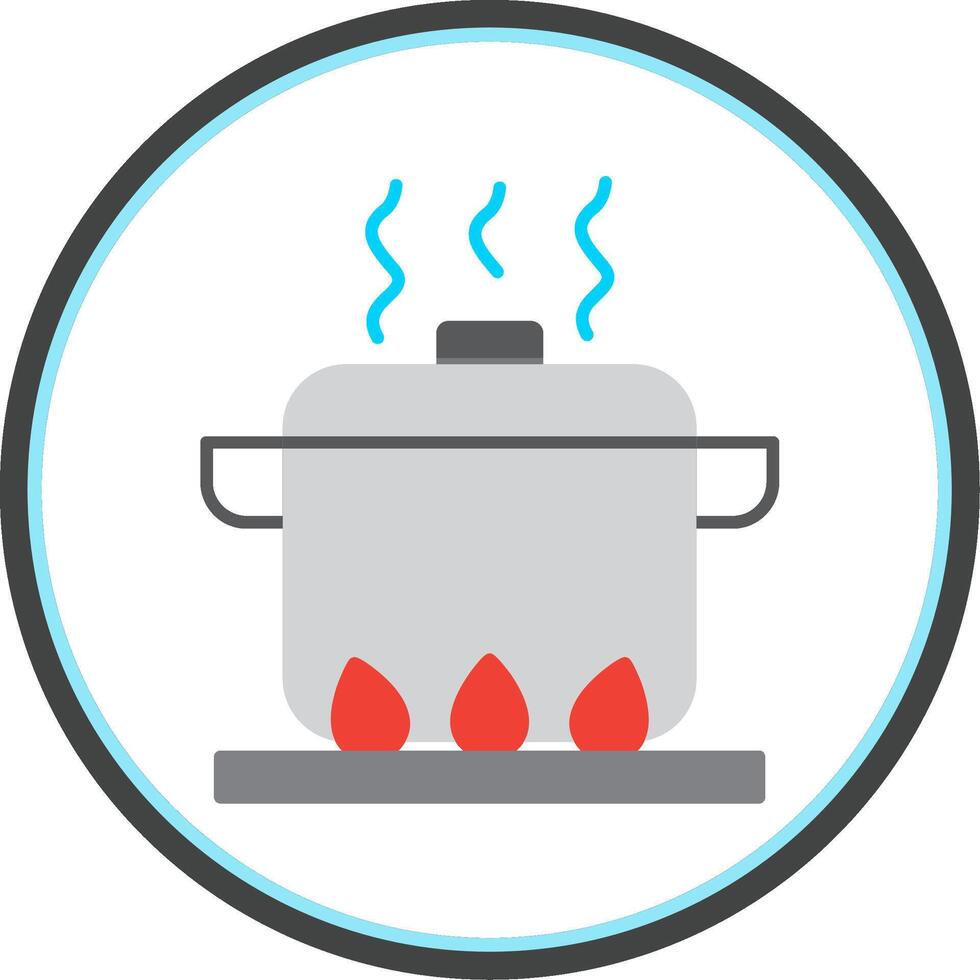 Boiling Flat Circle Icon vector