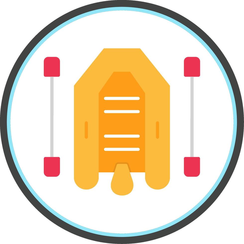 Raft Flat Circle Icon vector
