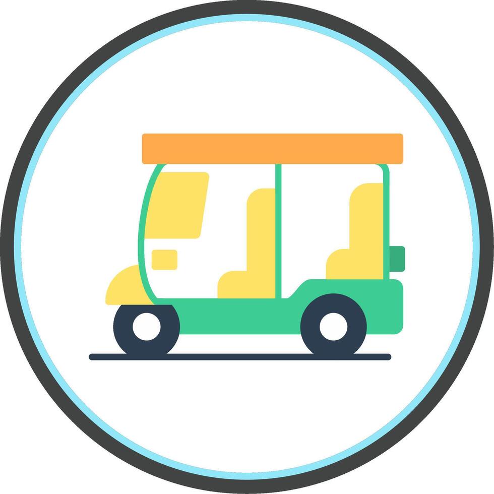 Rickshaw Flat Circle Icon vector