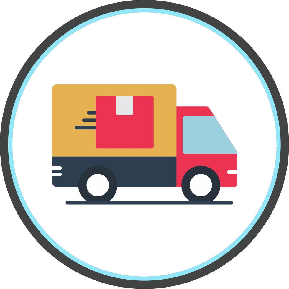 Truck Flat Circle Icon vector