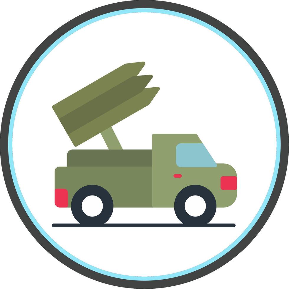 Missile Truck Flat Circle Icon vector