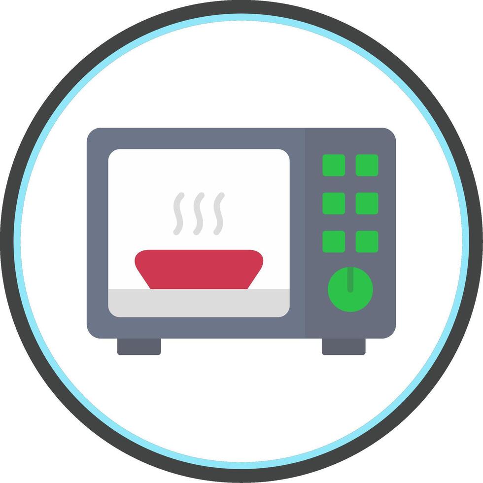 Microwave Flat Circle Icon vector