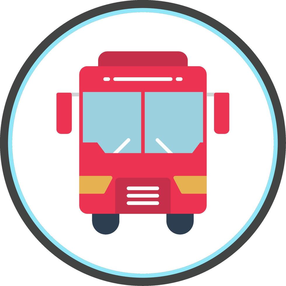 Bus Flat Circle Icon vector