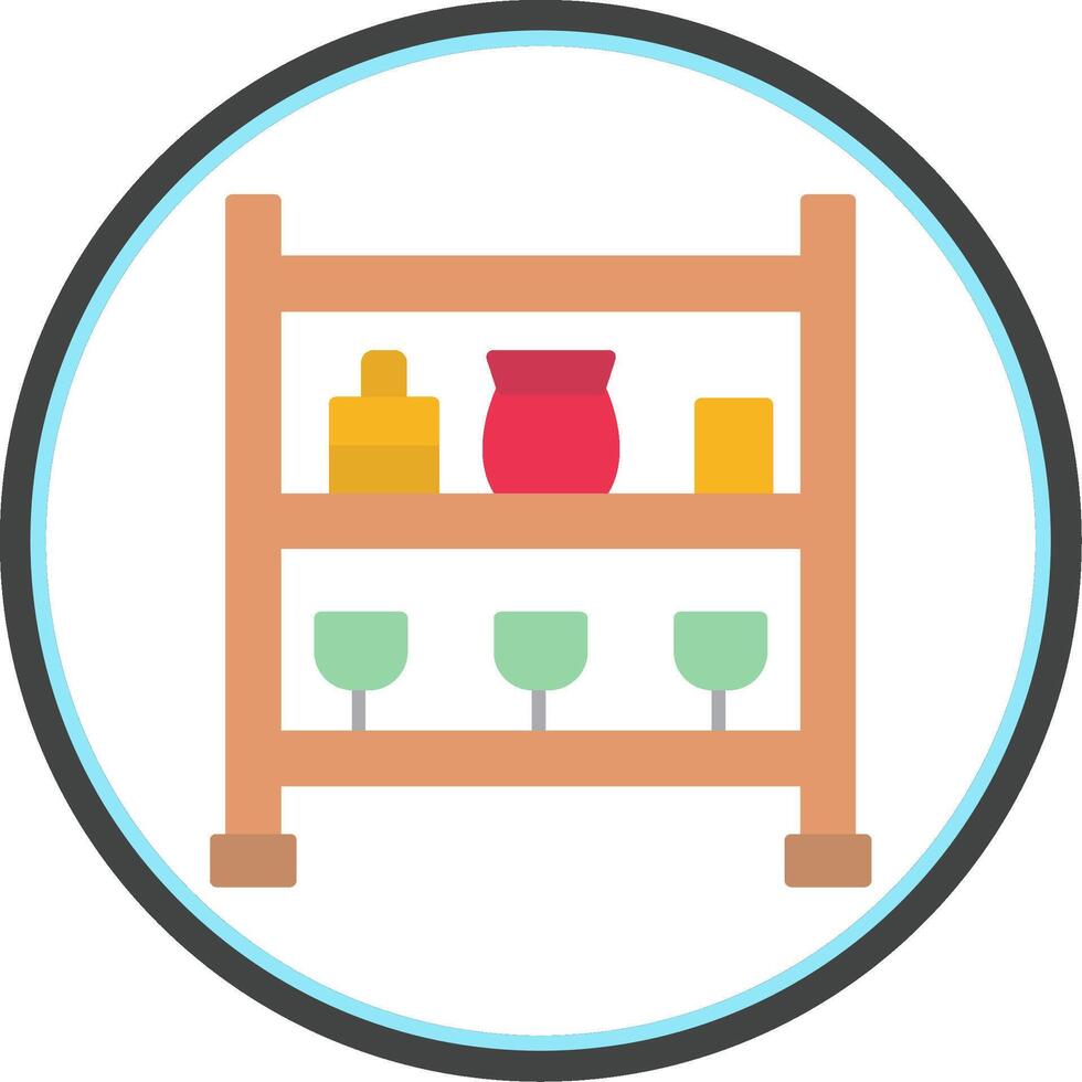 Shelves Flat Circle Icon vector