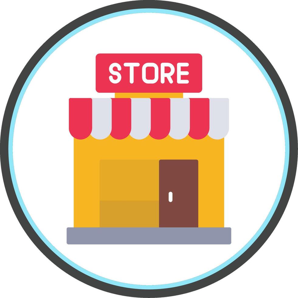 Store Flat Circle Icon vector